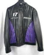 Nascar 17 Matt Kenseth Black And Purple Leather Jacket