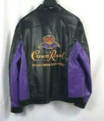 Nascar 17 Matt Kenseth Black And Purple Leather Jacket