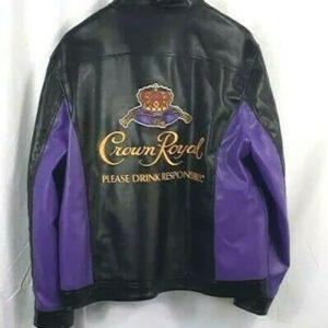 Nascar 17 Matt Kenseth Black And Purple Leather Jacket