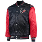 Navy Red Houston Texans NFL Satin Jacket