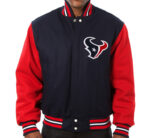 Navy Red Houston Texans NFL Varsity Jacket
