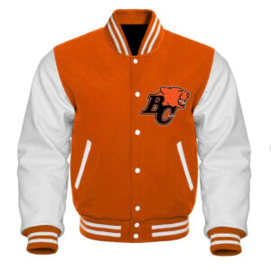 Orange White BC Lions CFL Team Varsity Jacket