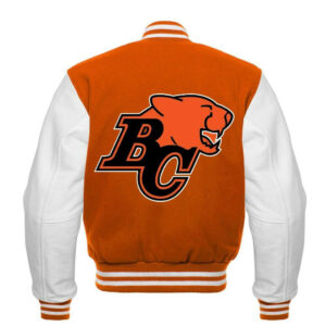 Orange White BC Lions CFL Team Varsity Jacket