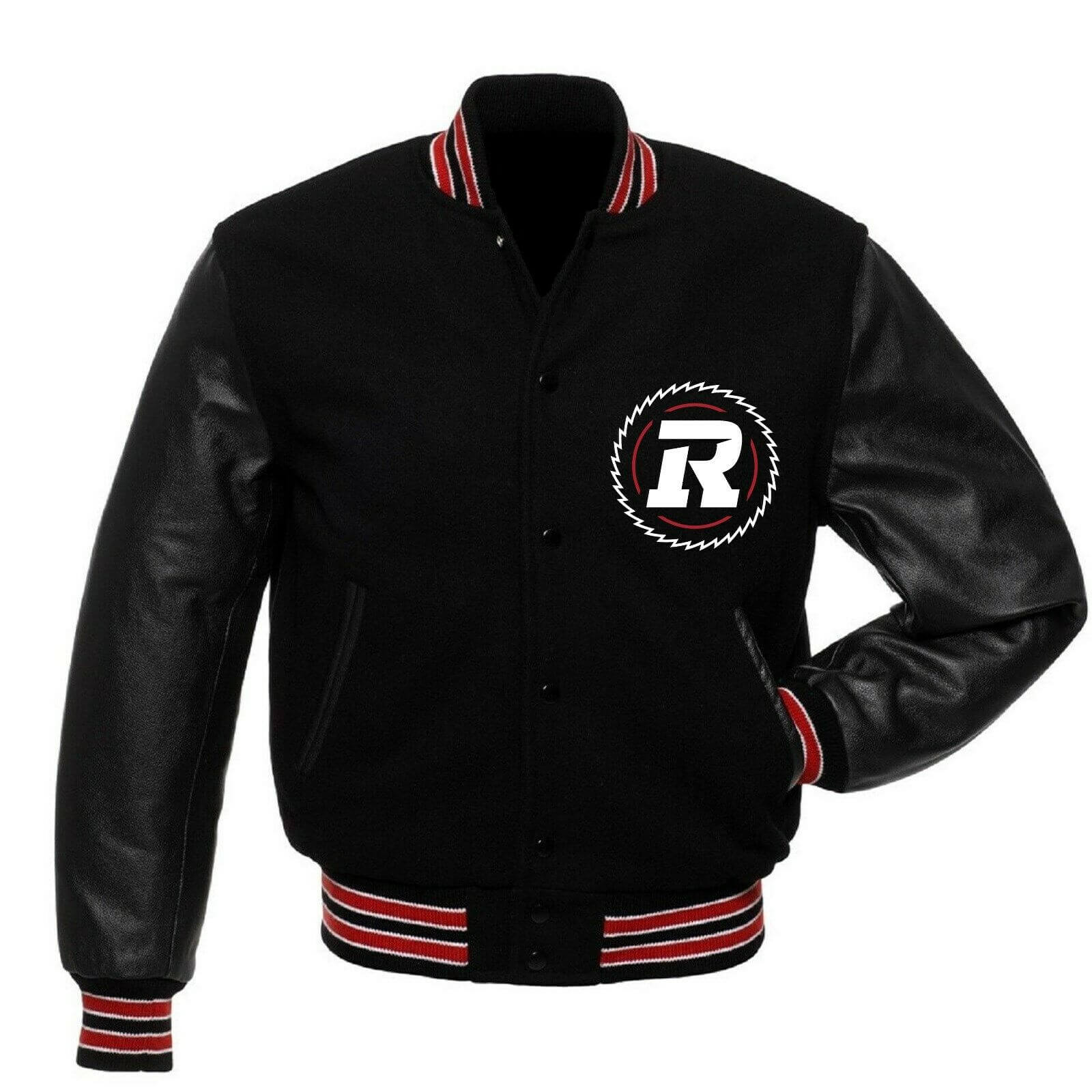 Ottawa Red Blacks CFL Team Varsity Jacket (1) Ottawa Red Blacks CFL Team Varsity Jacket