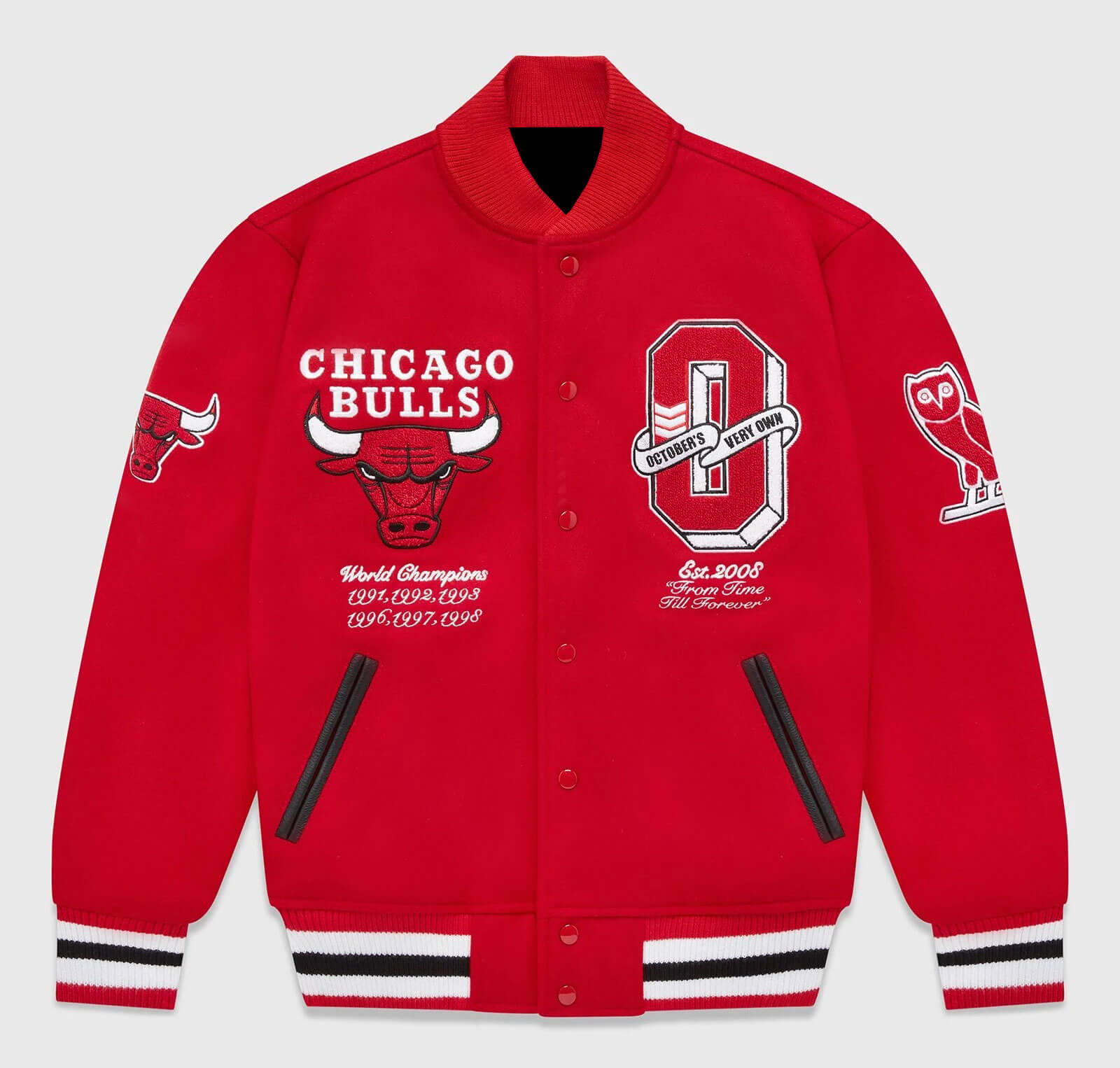 Off-White and The Chicago Bulls Varsity Jacket Featuring 2022