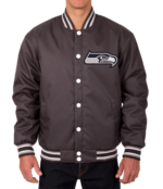 Seattle Seahawks Charcoal NFL Textile Jacket Front