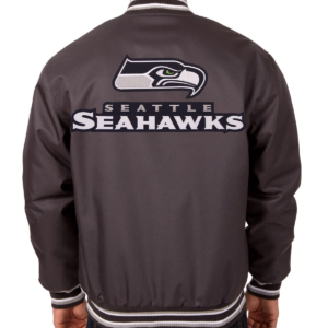 Seattle Seahawks Charcoal NFL Textile Jacket Back