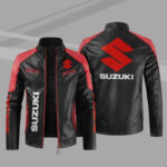 Suzuki Sport Black And Red Leather Jacket