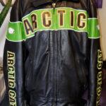 Team Arctic Cat Racing Black And Green Leather Jacket