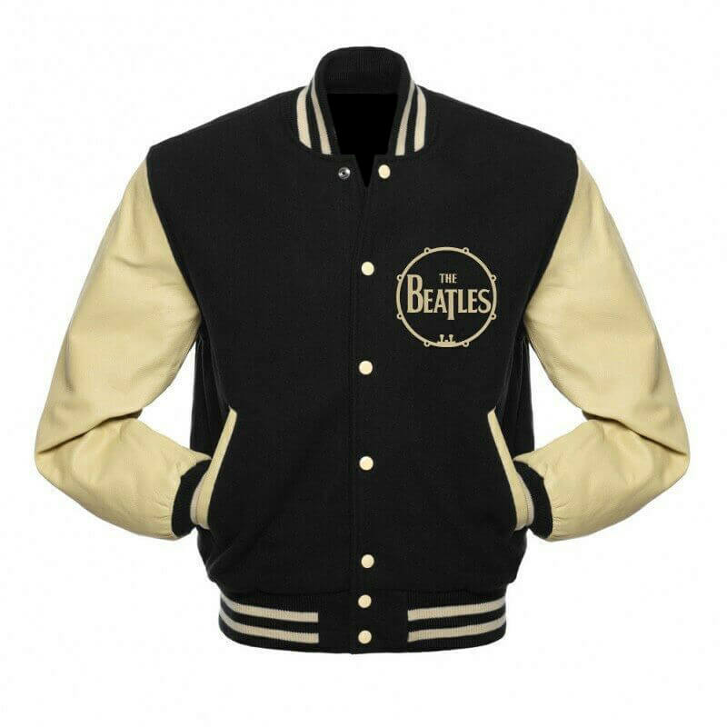 The Beatles Black And Cream Varsity Jacket (1) The Beatles Black And Cream Varsity Jacket