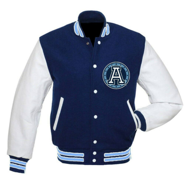 oronto Argonauts CFL Navy Blue And White Varsity Jacket
