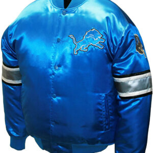 Tricolor NFL Team Detroit Lions Satin Jacket