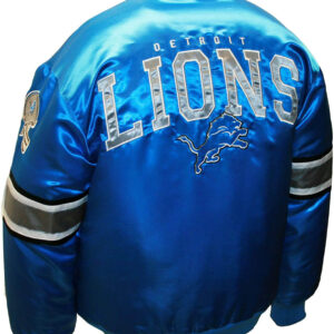 Tricolor NFL Team Detroit Lions Satin Jacket