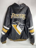 Vintage Black Pittsburgh Penguins Leather Jacket