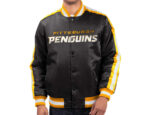 Vintage Black Pittsburgh Penguins Satin Jacket