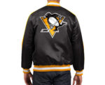 Vintage Black Pittsburgh Penguins Satin Jacket