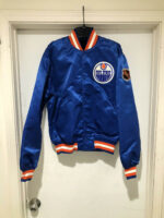 Vintage Edmonton Oilers NHL Satin Jacket (front)