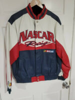 Vintage Jeff Hamilton Nascar Racing Leather Jacket