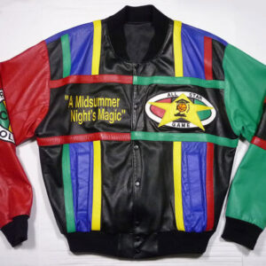 Vintage Magic Johnson Cross Colours Leather Jacket