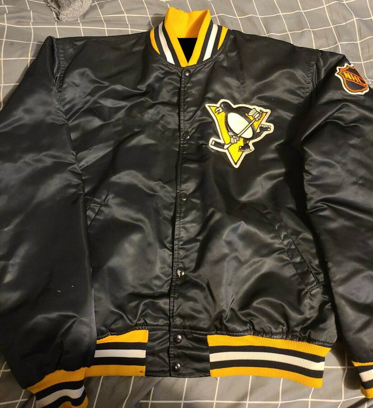 Maker of Jacket Black Leather Jackets Vintage Pittsburgh Penguins