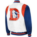 White Navy Denver Broncos NFL Team Satin Jacket
