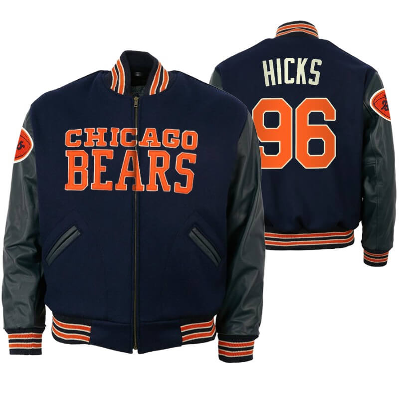 Akiem Hicks 96 Chicago Bears NFL Varsity Jacket (1) Akiem Hicks 96 Chicago Bears NFL Varsity Jacket