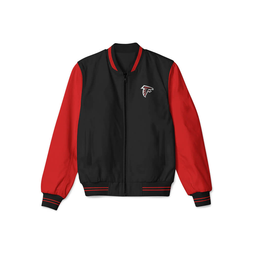 Atlanta Falcons NFL Black And Red Bomber Jacket (1) Atlanta Falcons NFL Black And Red Bomber Jacket