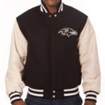 Baltimore Ravens NFL Brown And Cream Varsity Jacket