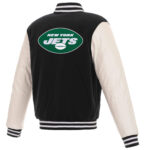 Black White NFL New York Jets Varsity Jacket