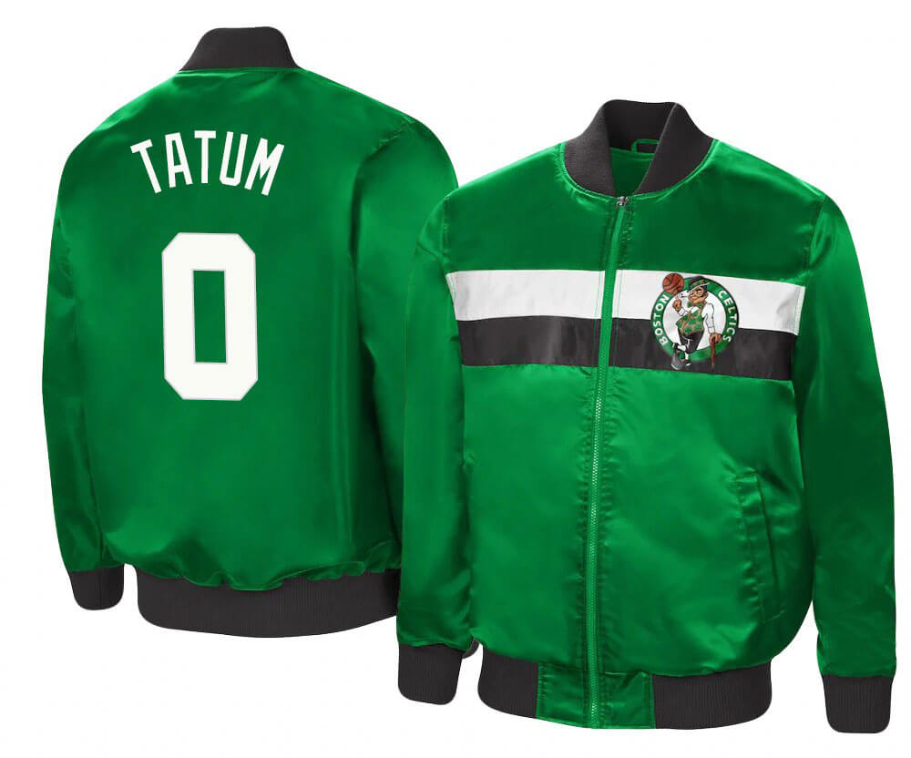 Jayson Tatum 0 Boston Celtics Baseball Jacket