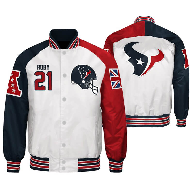 Bradley Roby 21 Houston Texans NFL Satin Jacket (1) Bradley Roby 21 Houston Texans NFL Satin Jacket