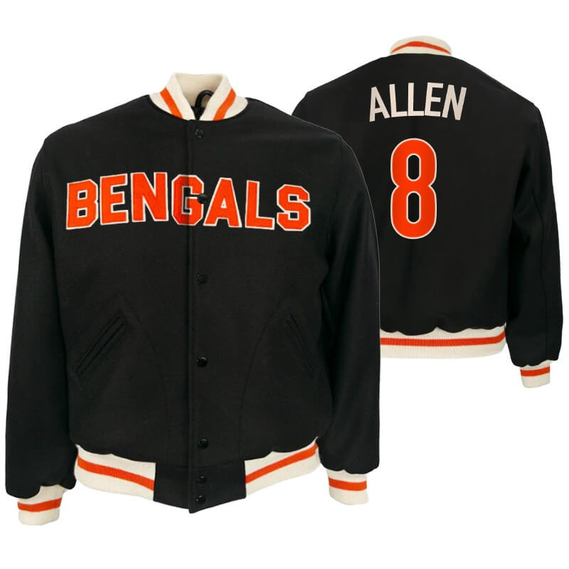 Brandon Allen Cincinnati Bengals NFL Varsity Jacket (1) Brandon Allen Cincinnati Bengals NFL Varsity Jacket
