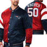 Chase Winovich 50 New England Patriots NFL Satin Jacket