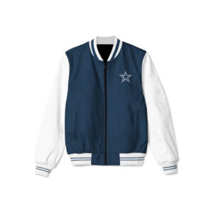 Dallas Cowboys NFL Navy And White Bomber Jacket