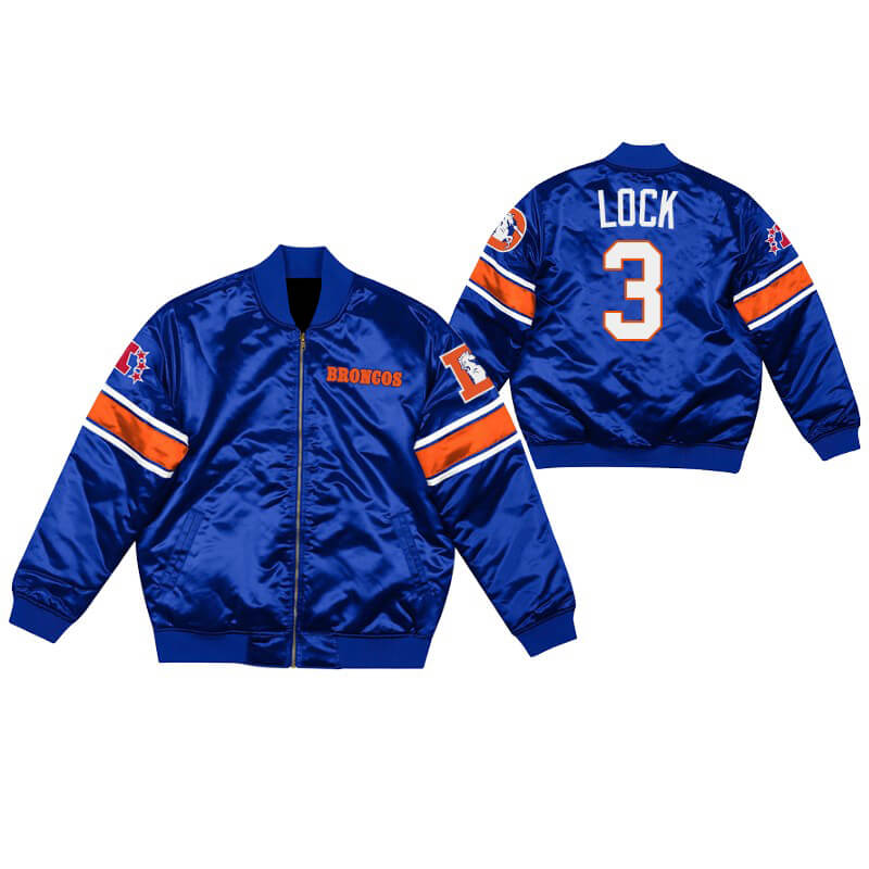 Drew Lock Denver Broncos NFL Satin Jacket (1) Drew Lock Denver Broncos NFL Satin Jacket