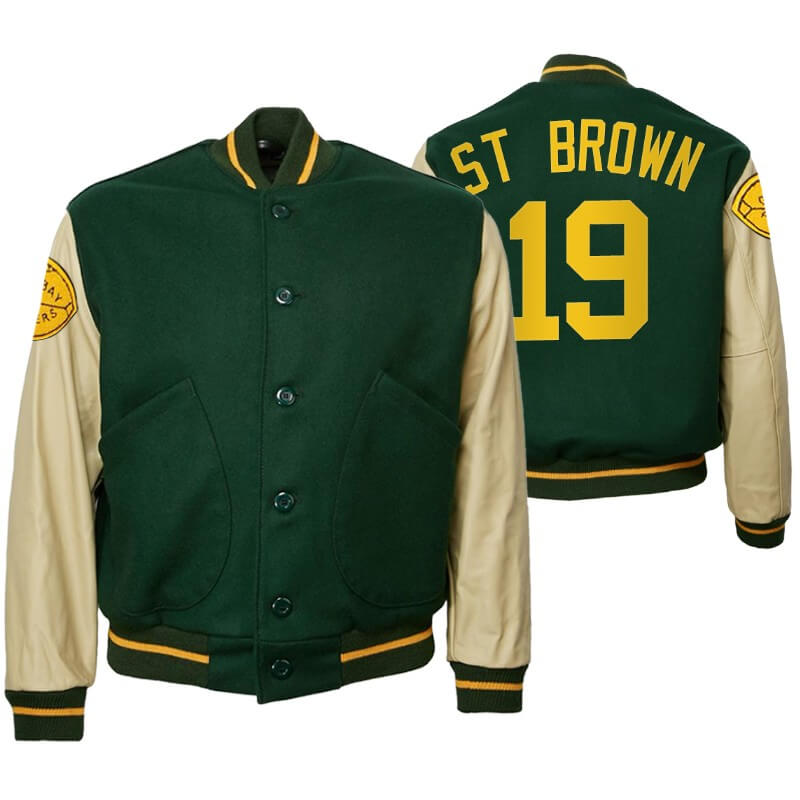 Equanimeous St Brown Green Bay Packers Varsity Jacket (1) Equanimeous St Brown Green Bay Packers Varsity Jacket