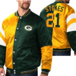 Eric Stokes 21 Green Bay Packers NFL Satin Jacket