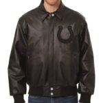 Indianapolis Colts NFL Black Leather Jacket