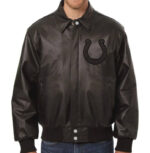 Indianapolis Colts NFL Black Leather Jacket