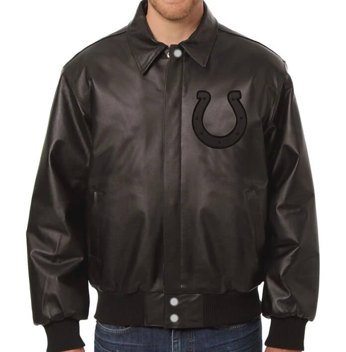 Indianapolis Colts NFL Black Leather Jacket (1) Indianapolis Colts NFL Black Leather Jacket
