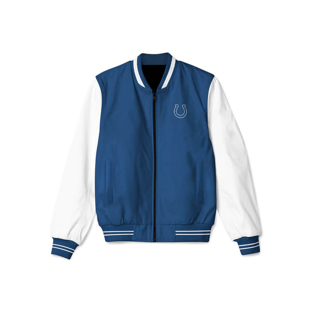 Indianapolis Colts NFL Blue And White Bomber Jacket (1) Indianapolis Colts NFL Blue And White Bomber Jacket
