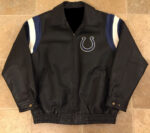 Indianapolis Colts NFL Team Black Leather Jacket