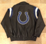 Indianapolis Colts NFL Team Black Leather Jacket