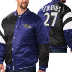 J.K. Dobbins 27 Baltimore Ravens Tricolor Satin Jacket