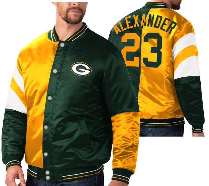 Jaire Alexander 23 Green Bay Packers NFL Satin Jacket (1) Jaire Alexander 23 Green Bay Packers NFL Satin Jacket