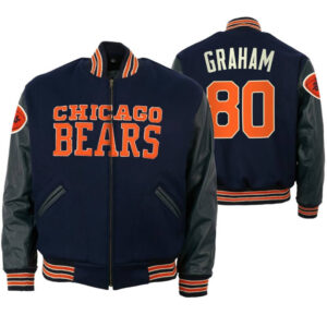 Jimmy Graham 80 Chicago Bears NFL Varsity Jacket