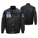Kawann Short 99 Carolina Panthers NFL Black Satin Jacket
