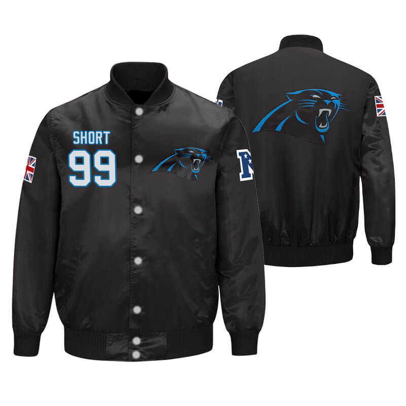Kawann Short 99 Carolina Panthers NFL Black Satin Jacket (1) Kawann Short 99 Carolina Panthers NFL Black Satin Jacket