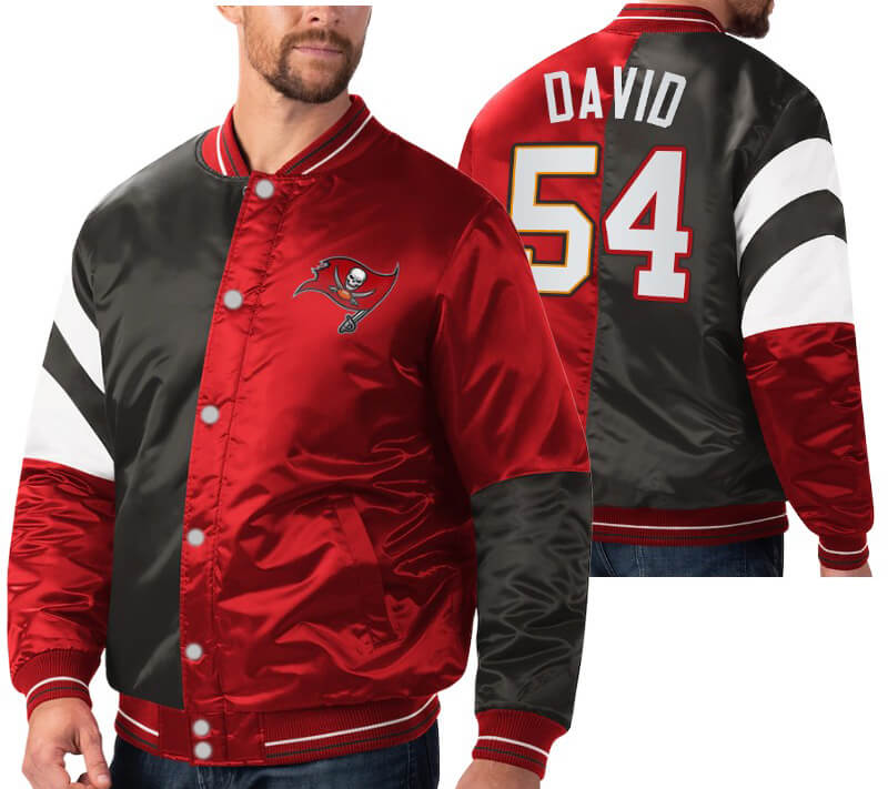 Lavonte David 54 Tampa Bay Buccaneers NFL Satin Jacket (1) Lavonte David 54 Tampa Bay Buccaneers NFL Satin Jacket