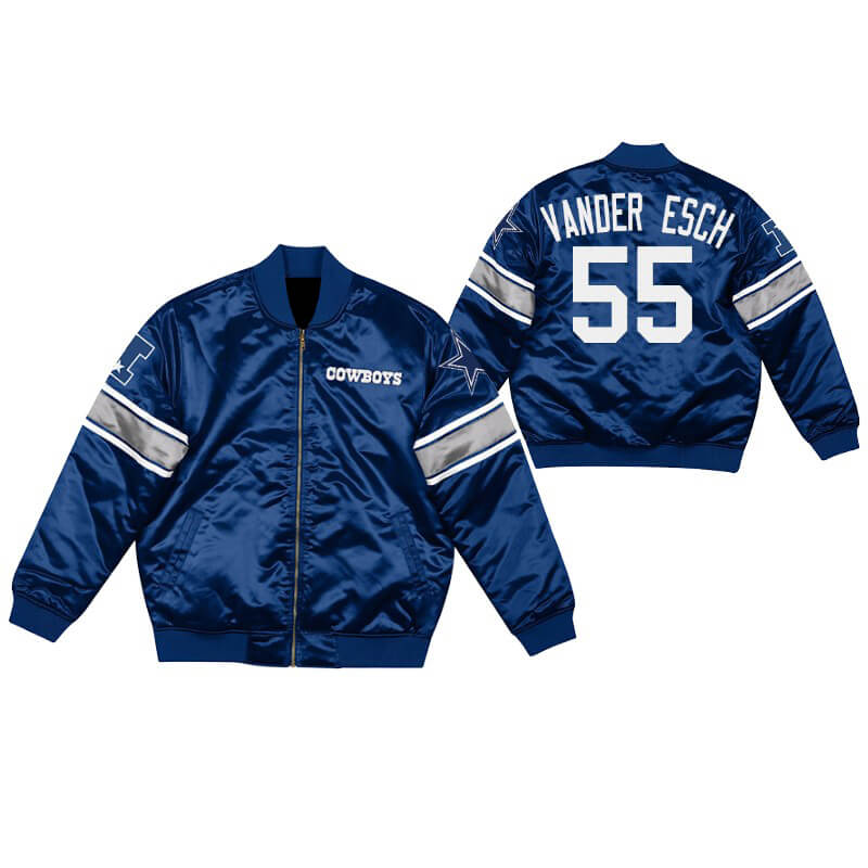 Leighton Vander Esch Dallas Cowboys NFL Satin Jacket (1) Leighton Vander Esch Dallas Cowboys NFL Satin Jacket